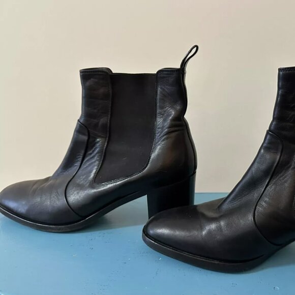 Reed Krakoff Womens Black Leather Ankle Boots Made In Italy EU size 41 US 10.5 - Picture 1 of 6